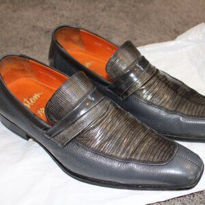 Men's 9.5 Mezlan Irabu Slip-On Deer Leather/Lizard Skin Shoe